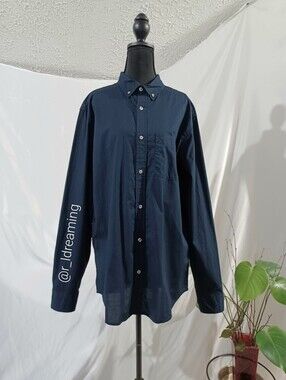 NWT Old Navy Navy Slim Fit Everyday Shirt Size L L/T